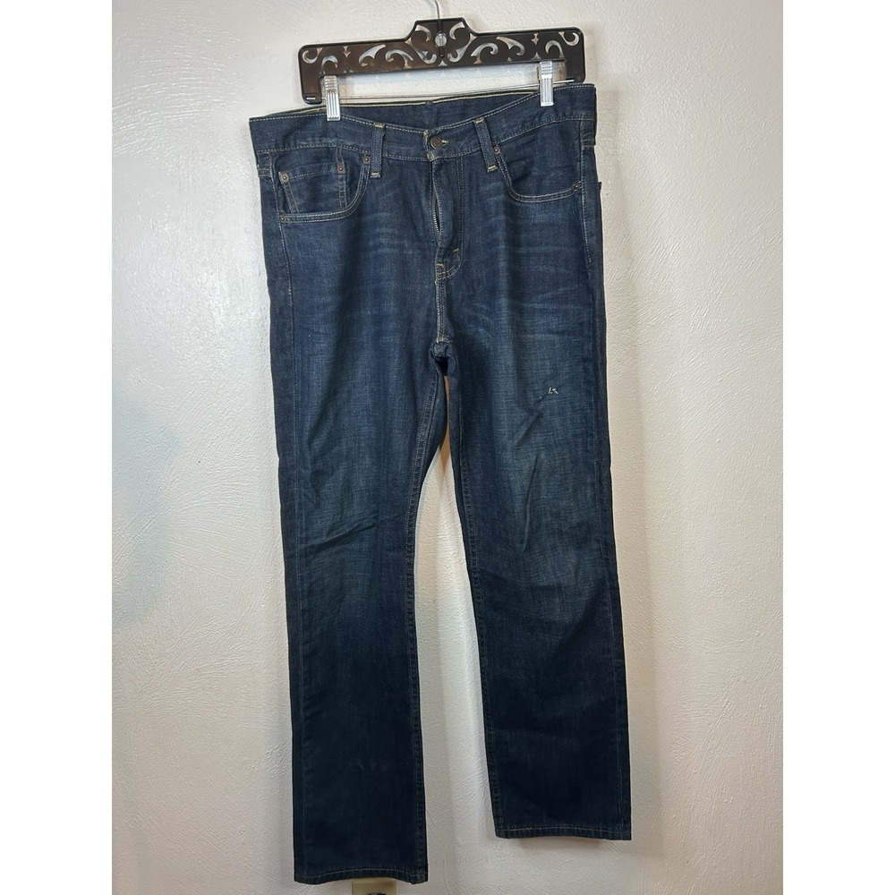 Levi's 514 Straight Fit Jeans Men's 32x30 Dark Wash Blue Denim Low Rise Zip Fly